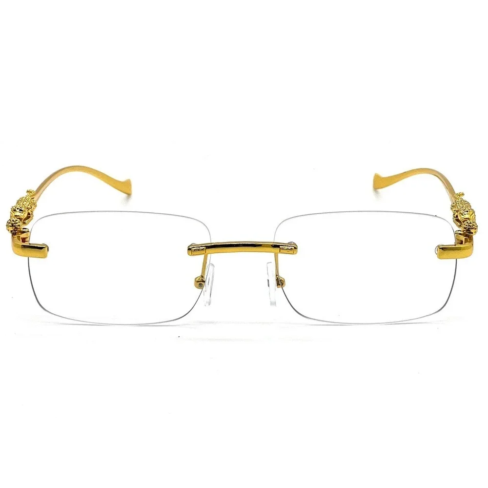 Clear Lens Eye Glasses Frameless Rectangular‎ Street Casual Style Sophisticated